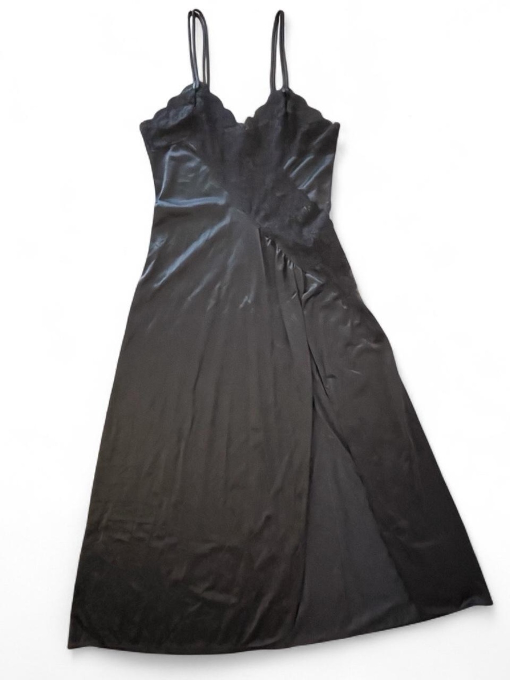 Frederick’s of Hollywood Sheer Mesh and Lace Nightgown in Black